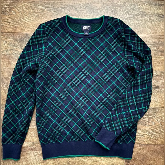 Lands' End Sweaters - LANDS END | Tartan Windowpane plaid sweater